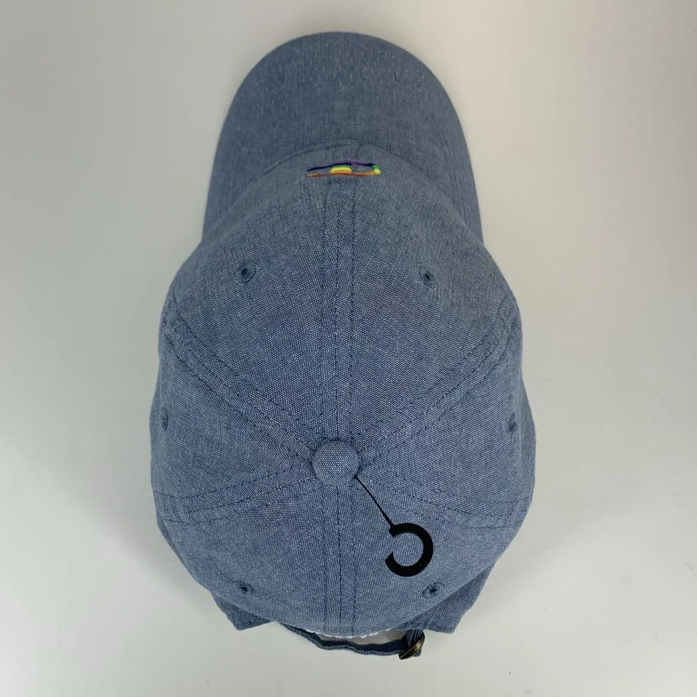 Champion Rainbow Colors Logo Hat Blue Adjustable Strap Baseball Cap